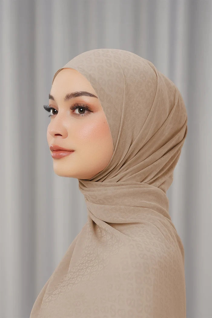georgette tapis shawl natural by buttonscarves