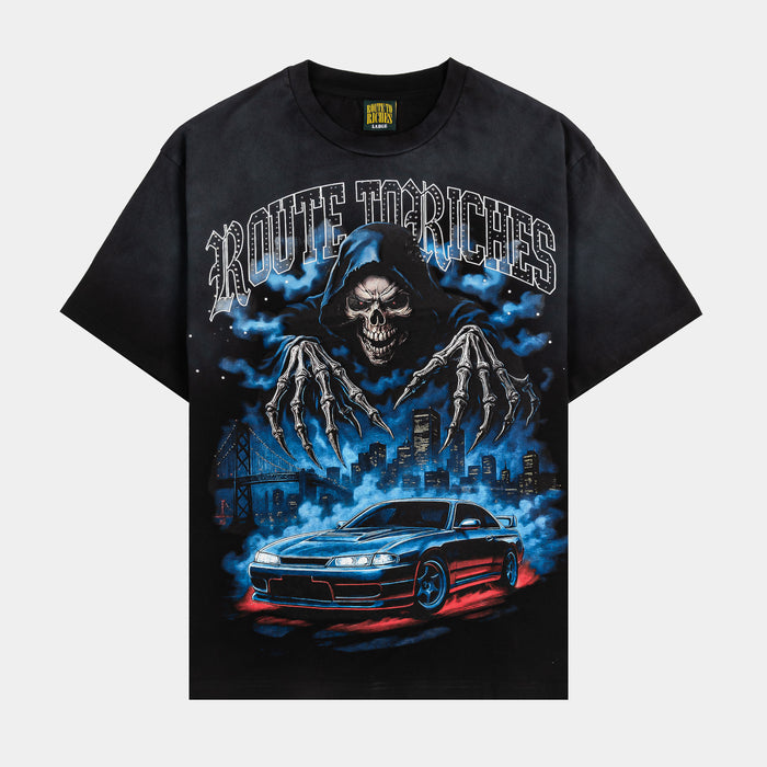 Ghost Ride Washed Mens Short Sleeve Shirt (Black/White)