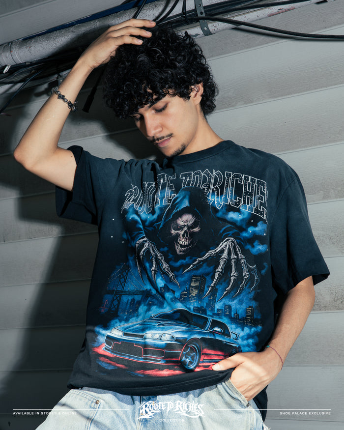 Ghost Ride Washed Mens Short Sleeve Shirt (Black/White)