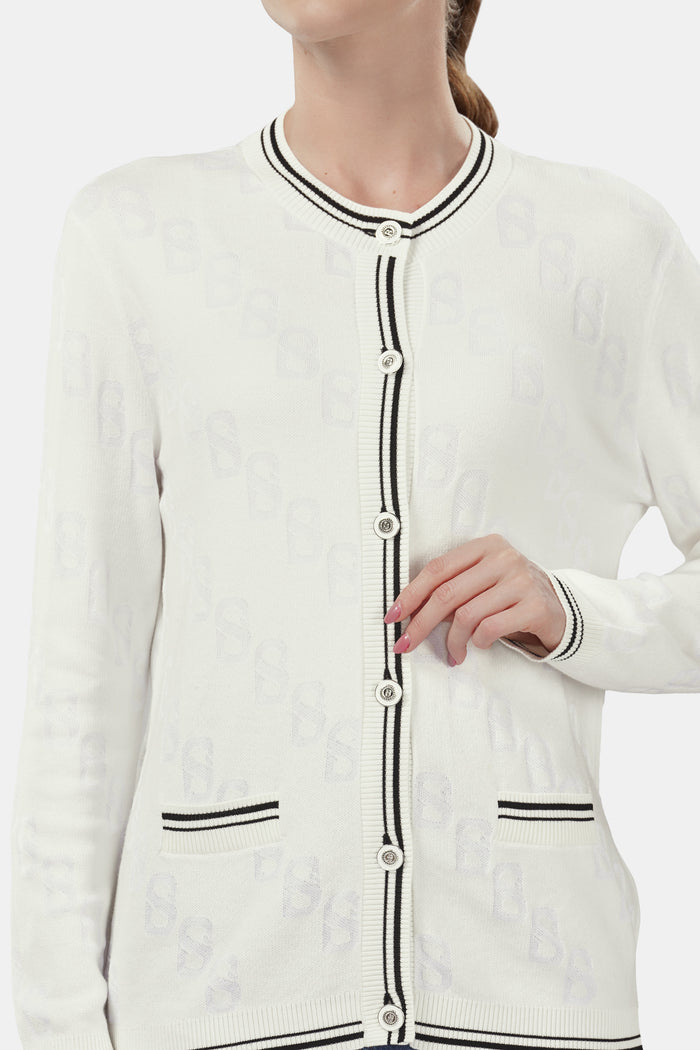 giana cardigan in white by buttonscarves detail