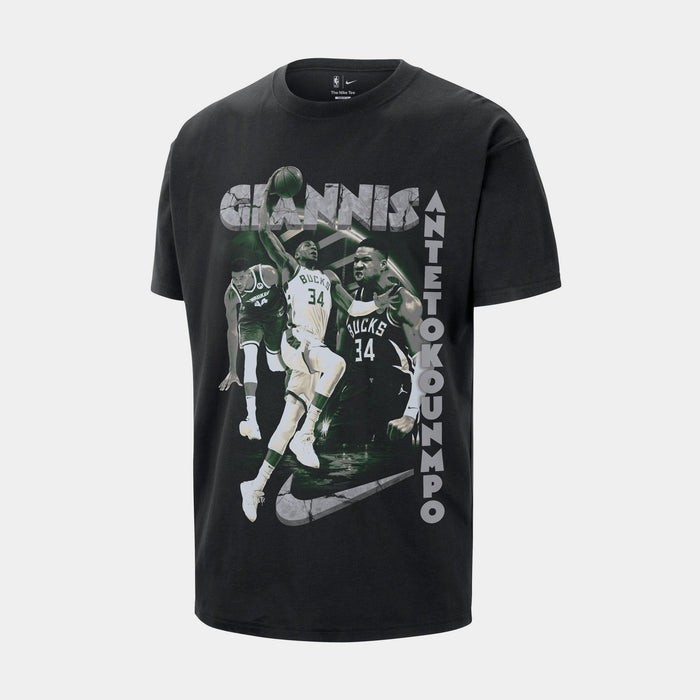 Giannis Antetokounmpo NBA Mens Short Sleeve Shirt (Black)