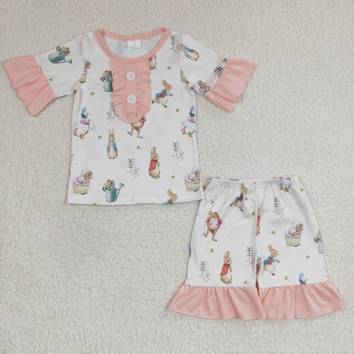 Girls rabbit print Easter pajamas  GSSO0155