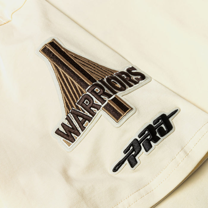 Golden State Warriors City Mens Short Sleeve Shirt (Beige/Brown)