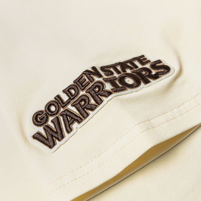 Golden State Warriors City Mens Short Sleeve Shirt (Beige/Brown)