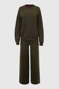 Grid Sweatshirt Set - Olive
