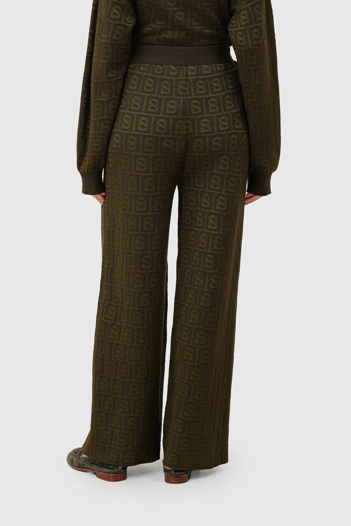 Grid Sweatshirt Set - Olive