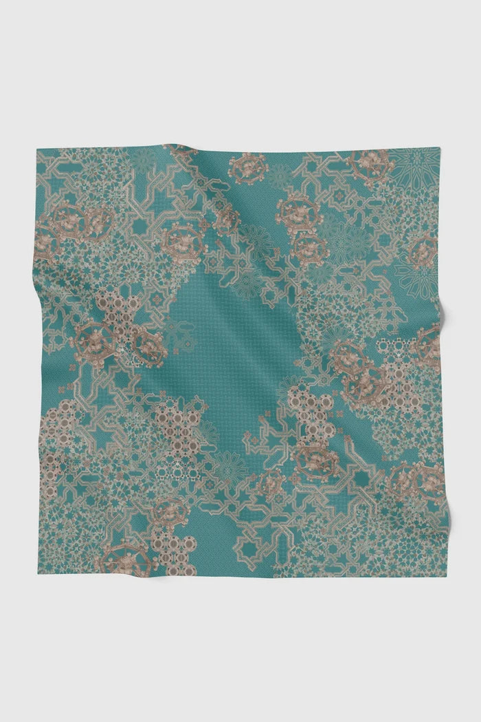 haramain 2 printed square scarf in safa by buttonscarves