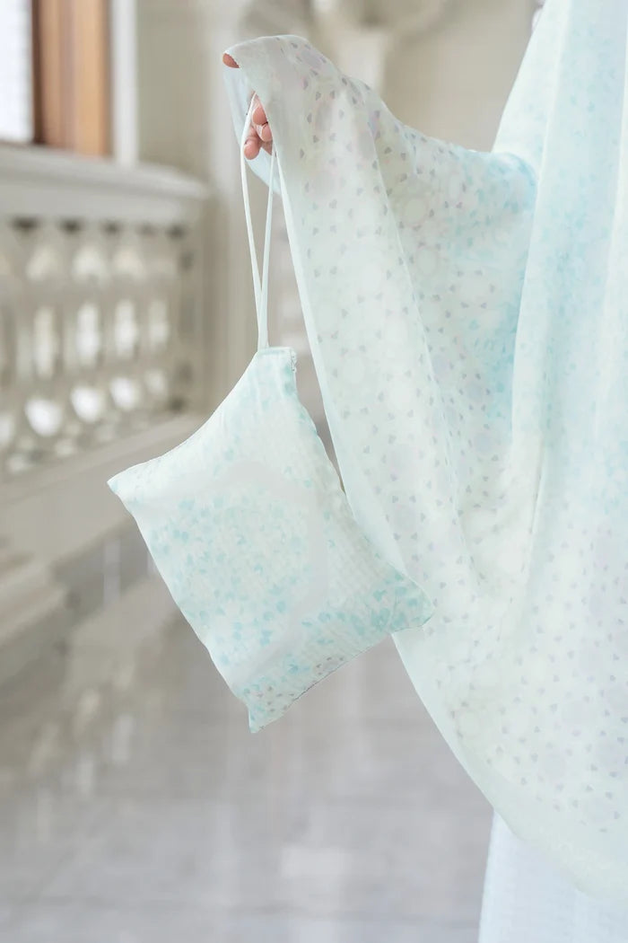 haramain2 prayer robe in holy by buttonscarves pouch detail