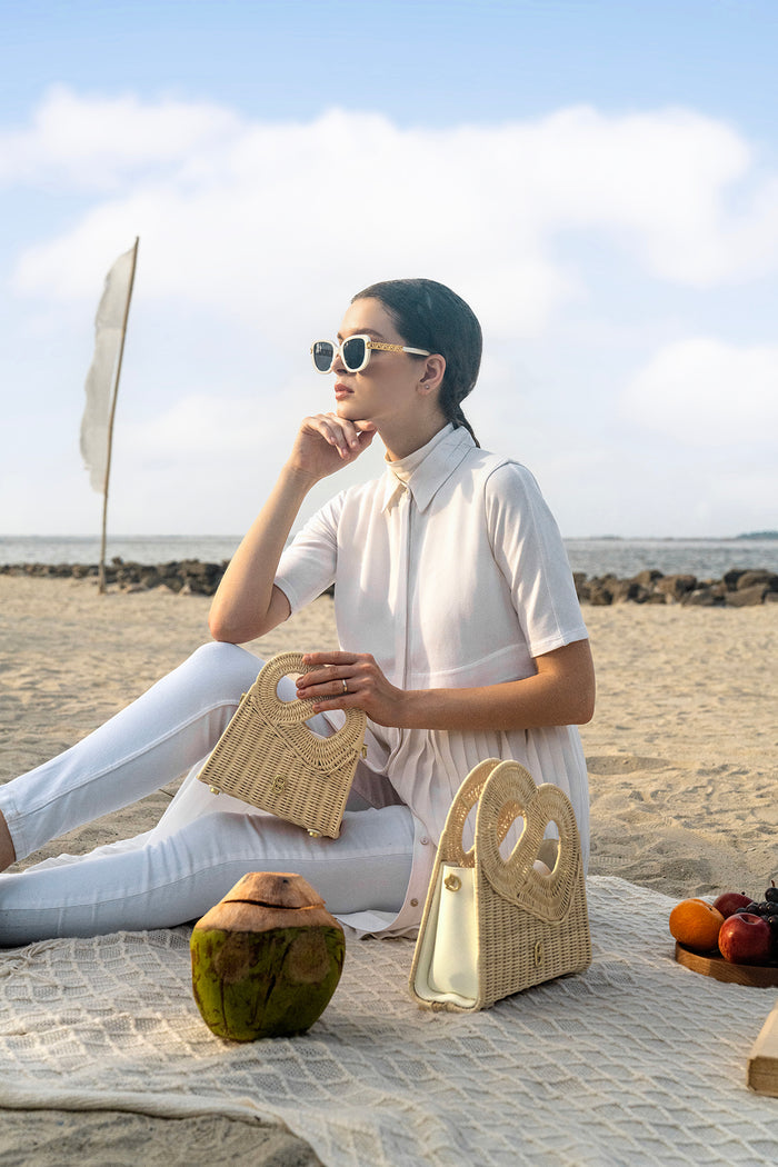 Hold Me Rattan Bag Small - White