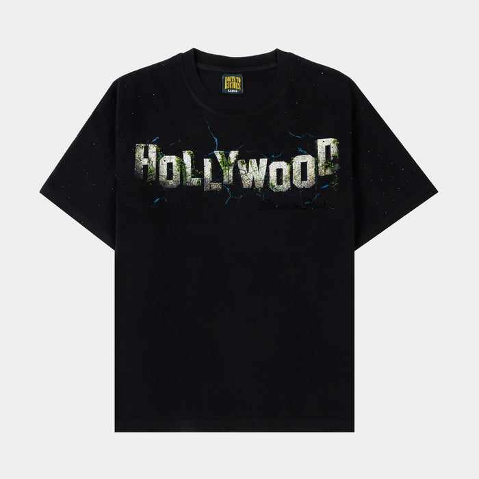 Hollywood Premium Mens Short Sleeve Shirt (Black/Black)