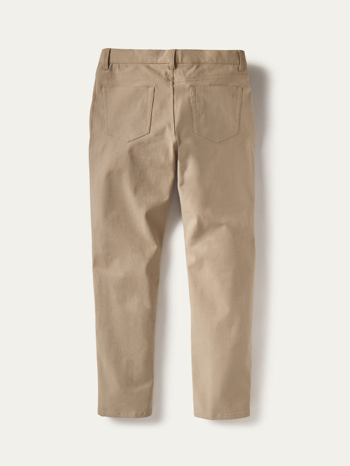 Beige solid-color pants, back view showing two rear pockets.