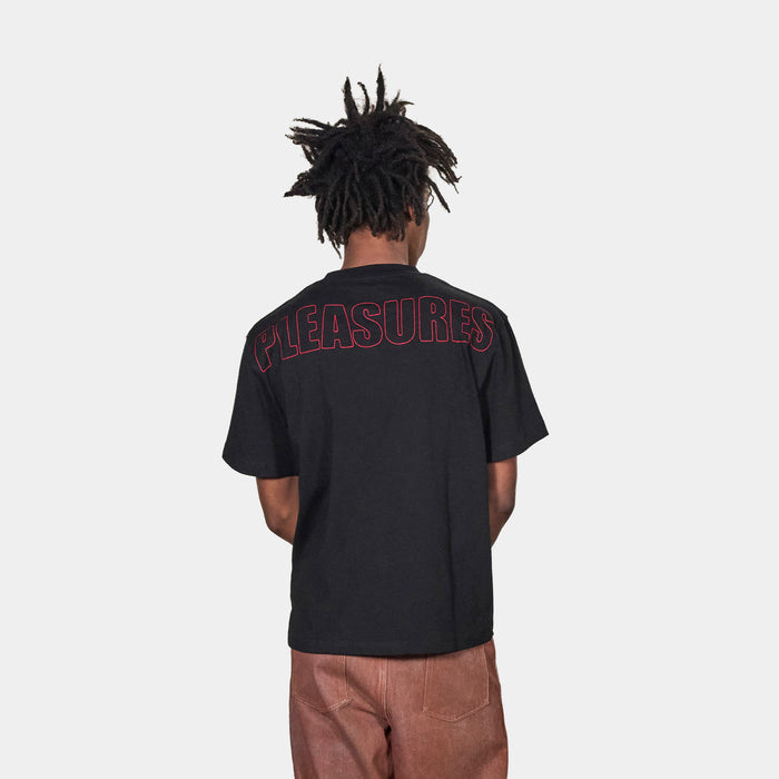 Impact Heavyweight Mens Short Sleeve Shirt (Black/Red)