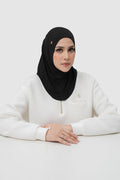 instant slip-on scarf in black by buttonscarves