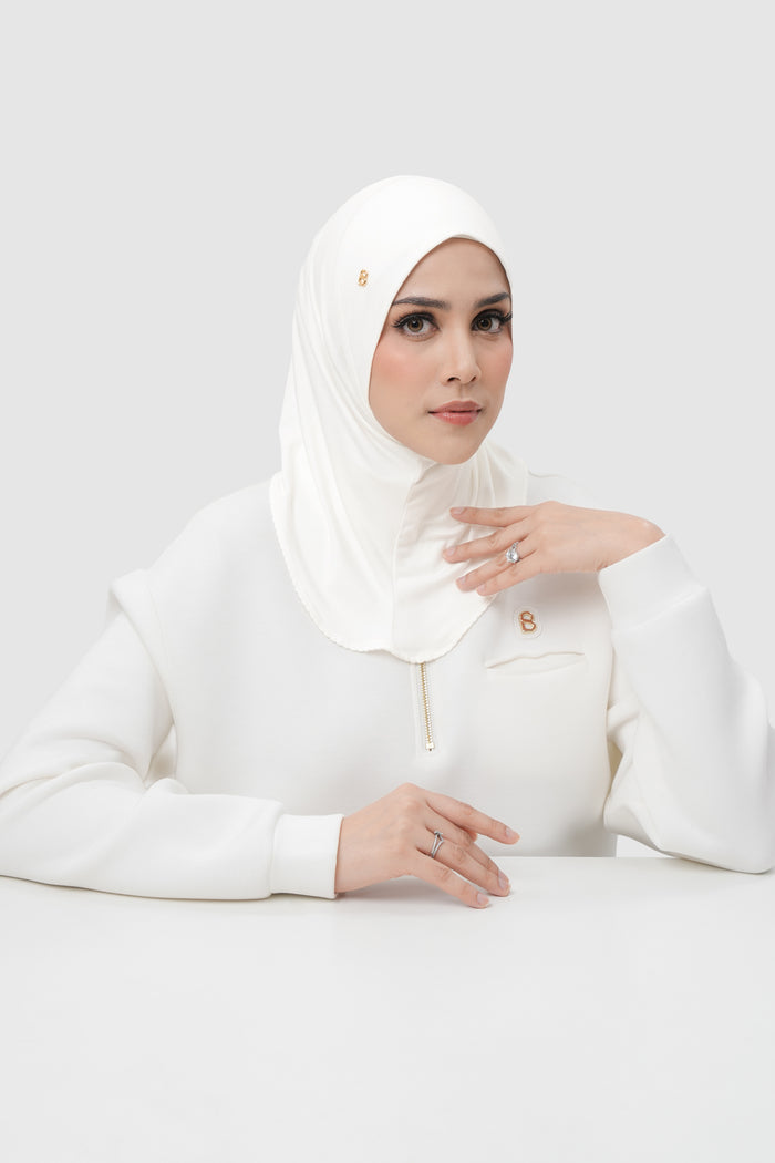 instant slip-on scarf in broken white by buttonscarves