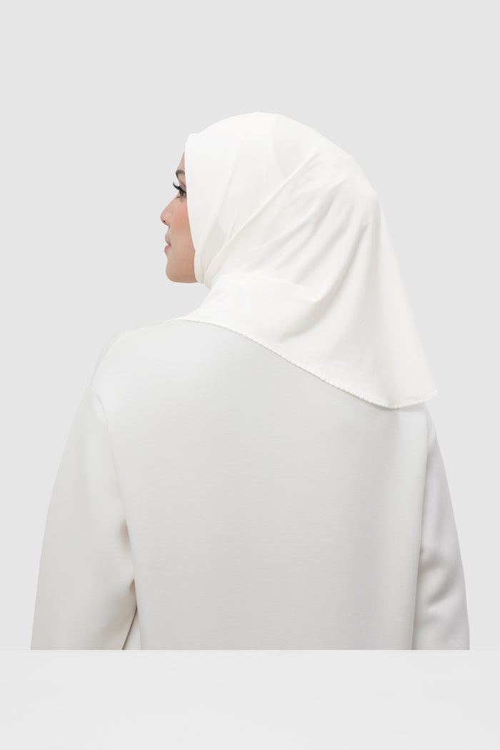 instant slip-on scarf in broken white by buttonscarves back view