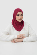 instant slip-on scarf in maroon by buttonscarves