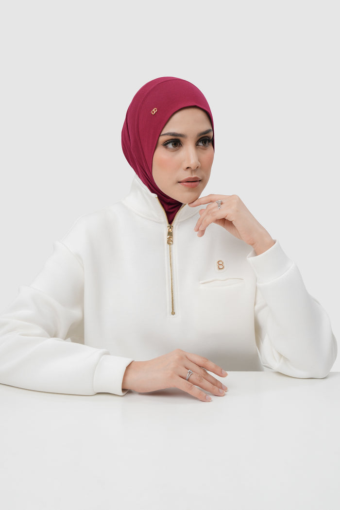 instant slip-on scarf in maroon by buttonscarves