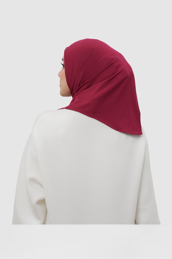 instant slip-on scarf in maroon by buttonscarves back view