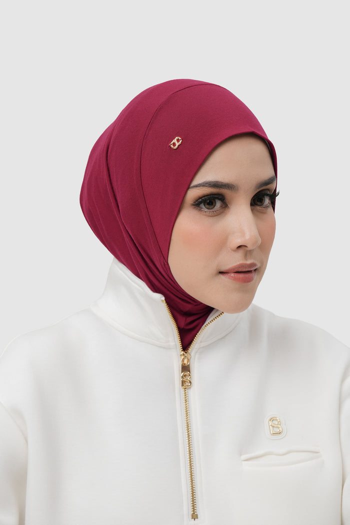 instant slip-on scarf in maroon by buttonscarves back view