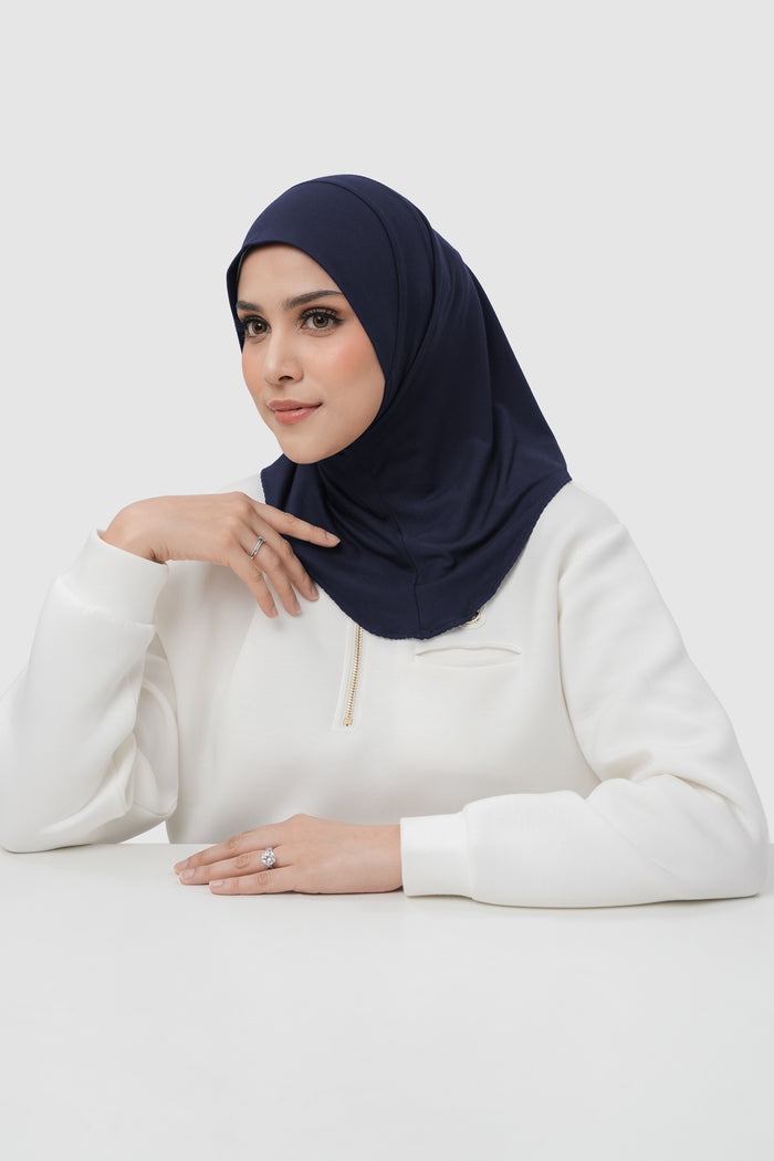 instant slip-on scarf in navy by buttonscarves