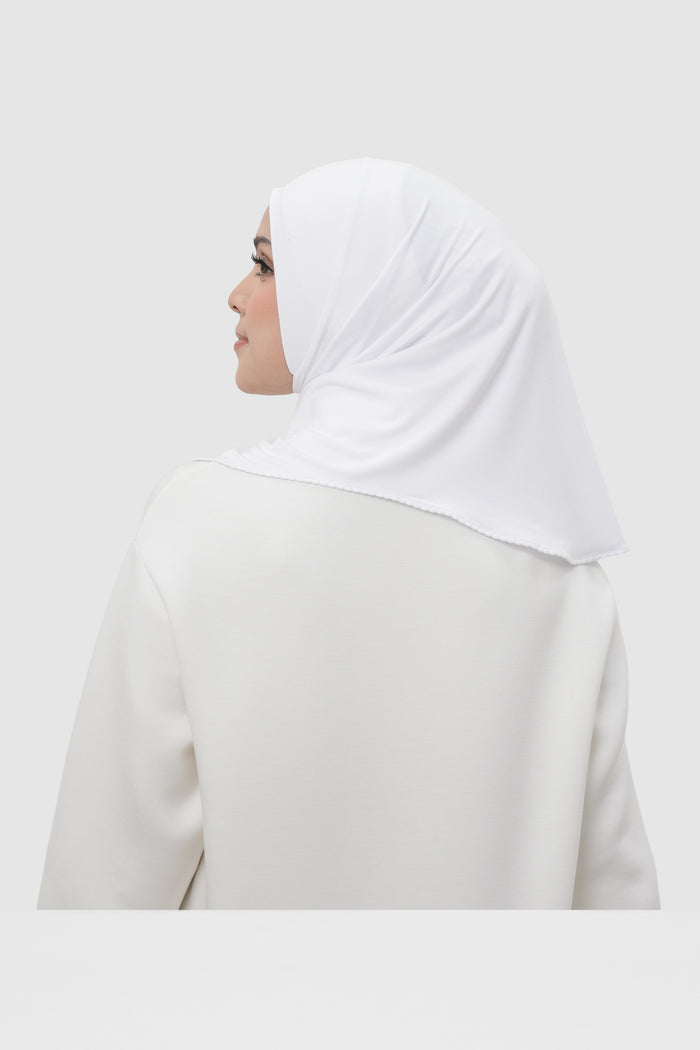 instant slip-on scarf in snow by buttonscarves back view