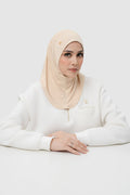 instant slip-on scarf in wheat by buttonscarves