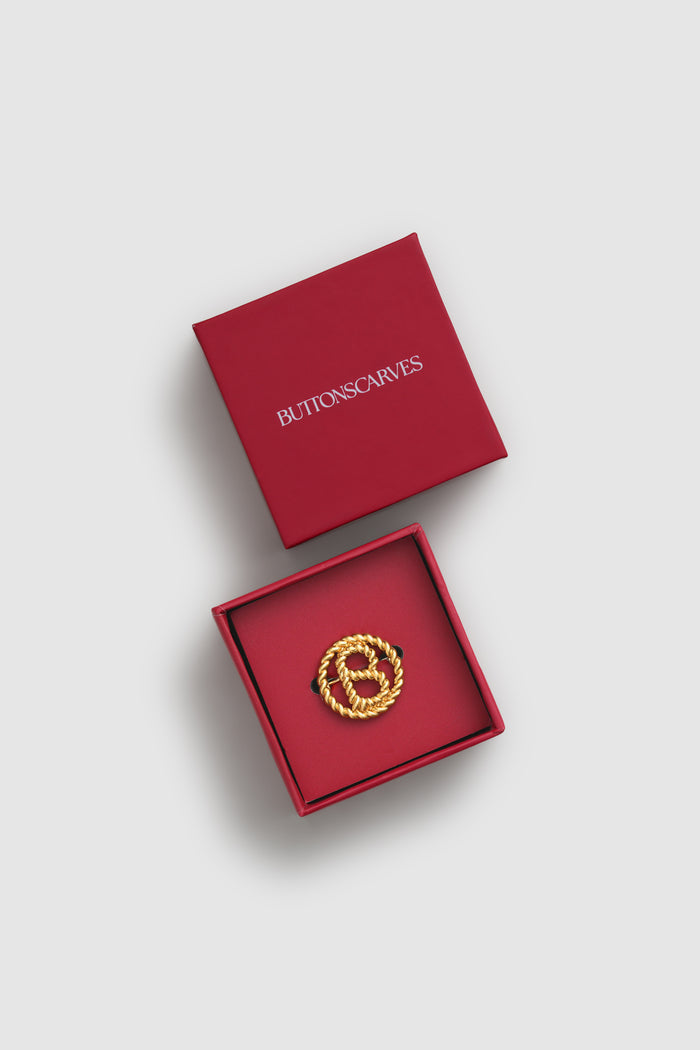interlock pin brooch in gilding gold by buttonscarves