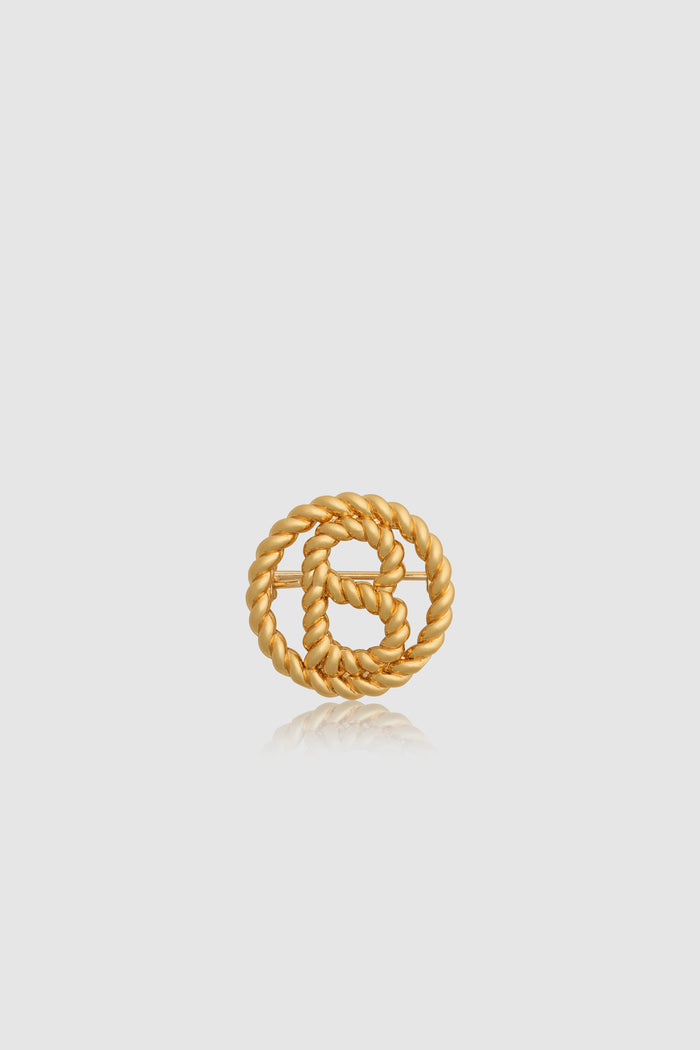 interlock pin brooch in gilding gold by buttonscarves front view
