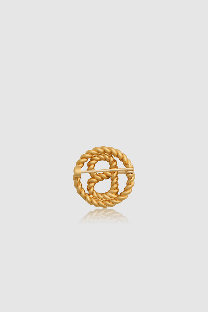 interlock pin brooch in gilding gold by buttonscarves back view