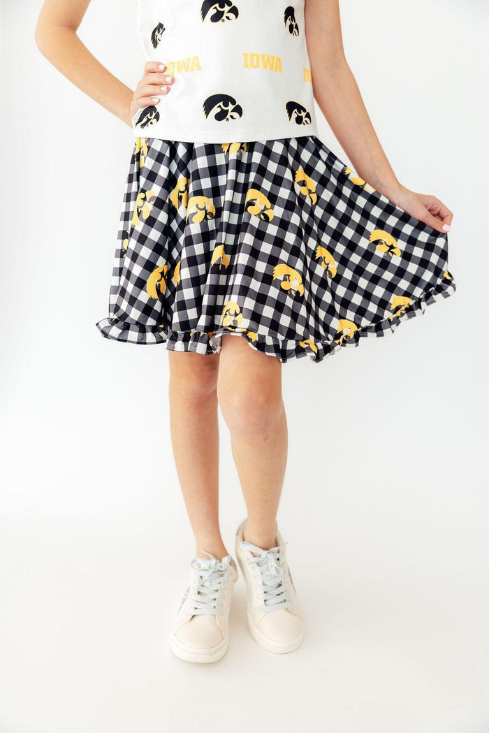 Iowa Plaid Tigerhawk Twirl Skort-Mila & Rose ®
