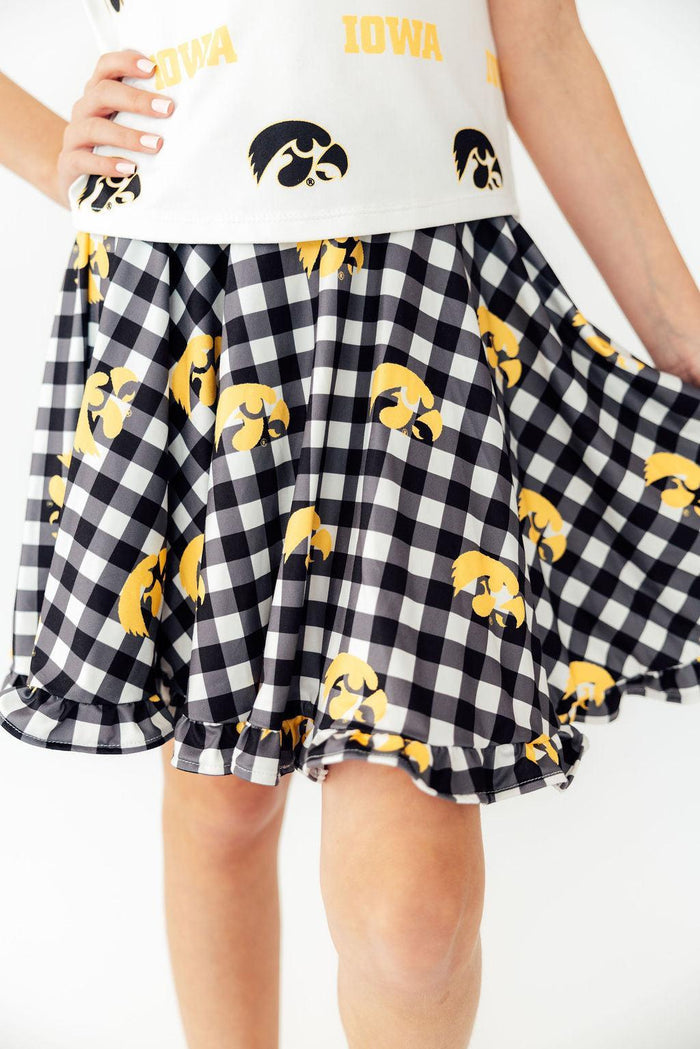 Iowa Plaid Tigerhawk Twirl Skort-Mila & Rose ®