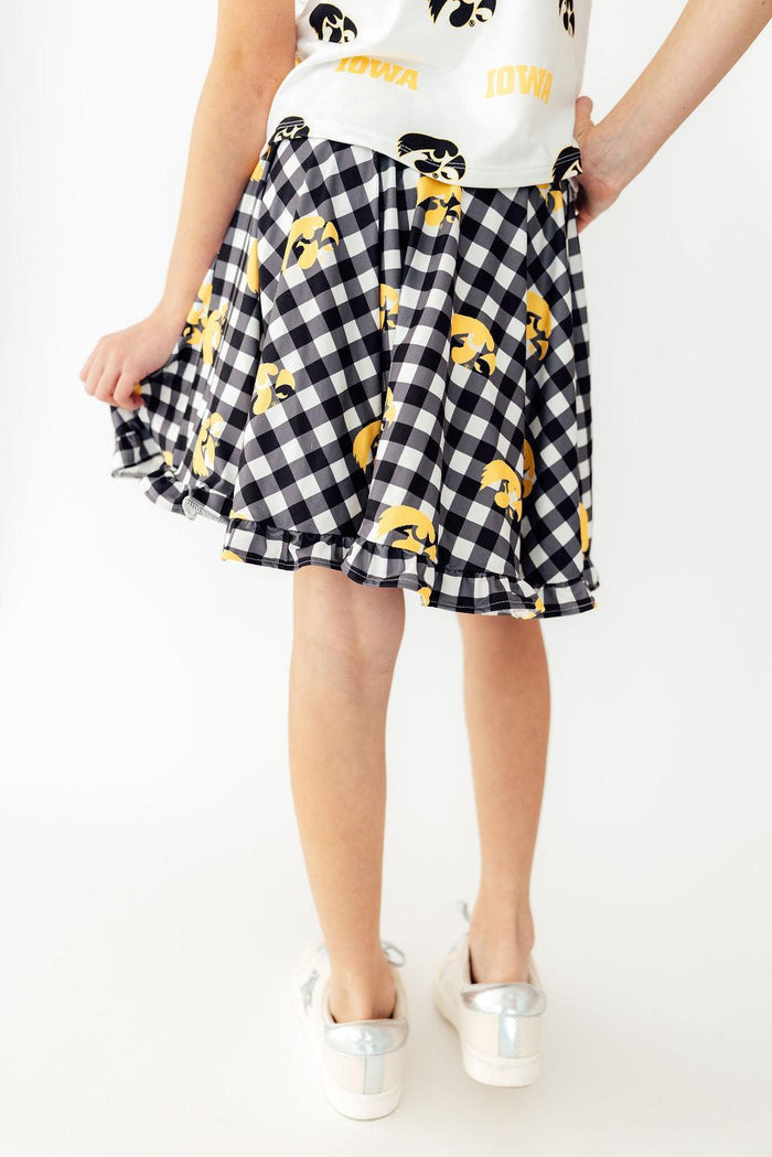 Iowa Plaid Tigerhawk Twirl Skort-Mila & Rose ®
