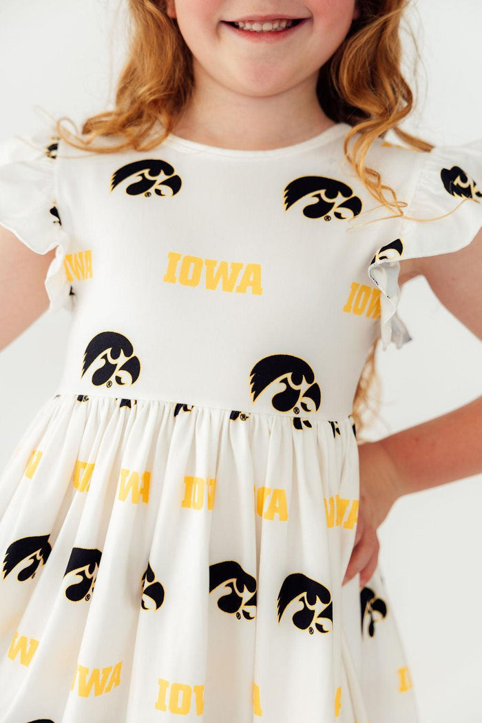 Iowa White Tigerhawk Flutter Twirl Dress-Mila & Rose ®