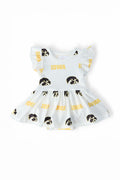 Iowa White Tigerhawk S/S Flutter Twirl Bodysuit-Mila & Rose ®
