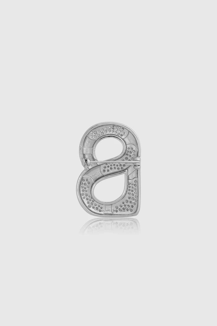 isla brooch in silver back view