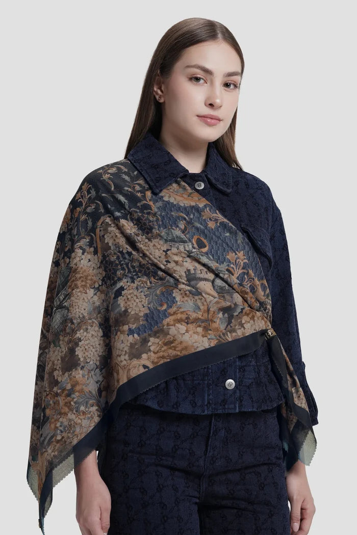 istanbul printed square scarf in bosphorus by buttonscarves style look