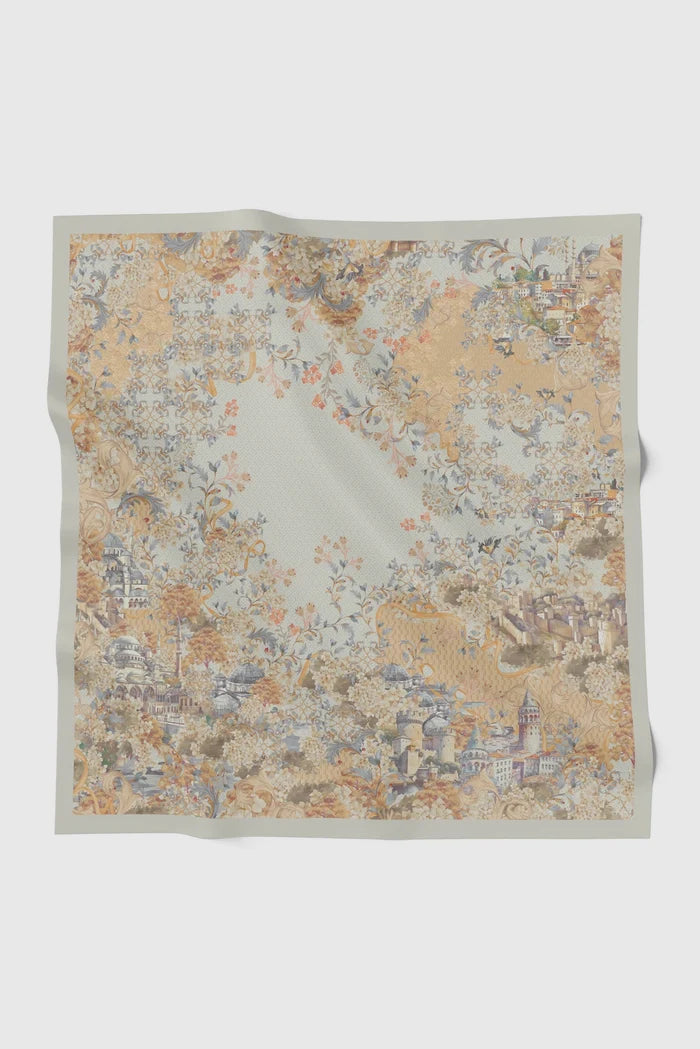 istanbul printed square scarf in galata by buttonscarves