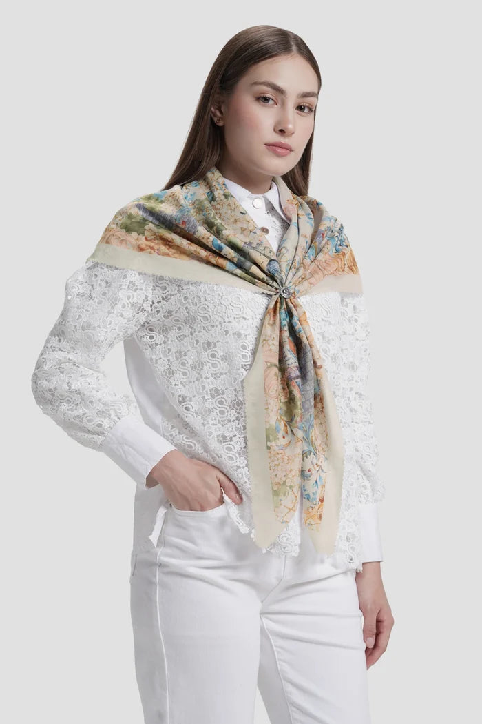 istanbul printed square scarf in hagia by buttonscarves style look