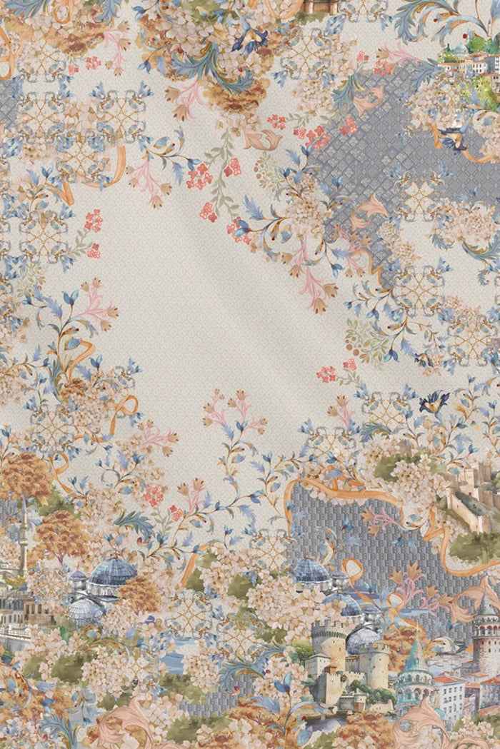 istanbul printed square scarf in hagia by buttonscarves pattern detail
