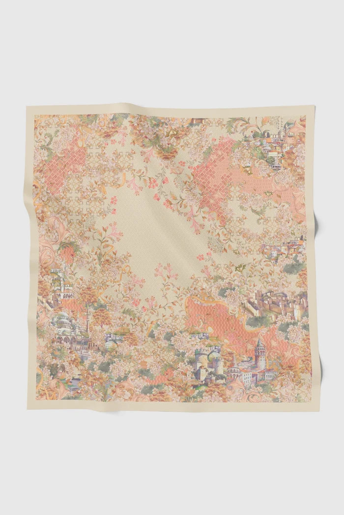 istanbul printed square scarf in kebab by buttonscarves