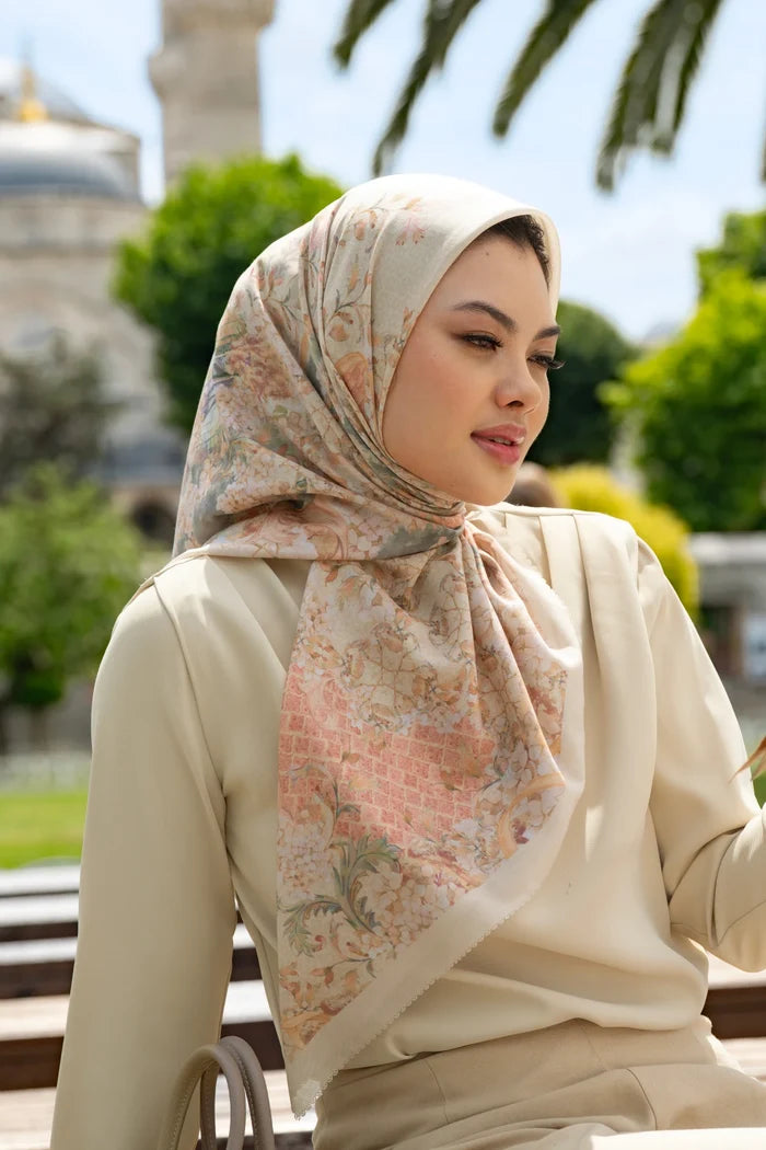 istanbul printed square scarf in kebab by buttonscarves style look