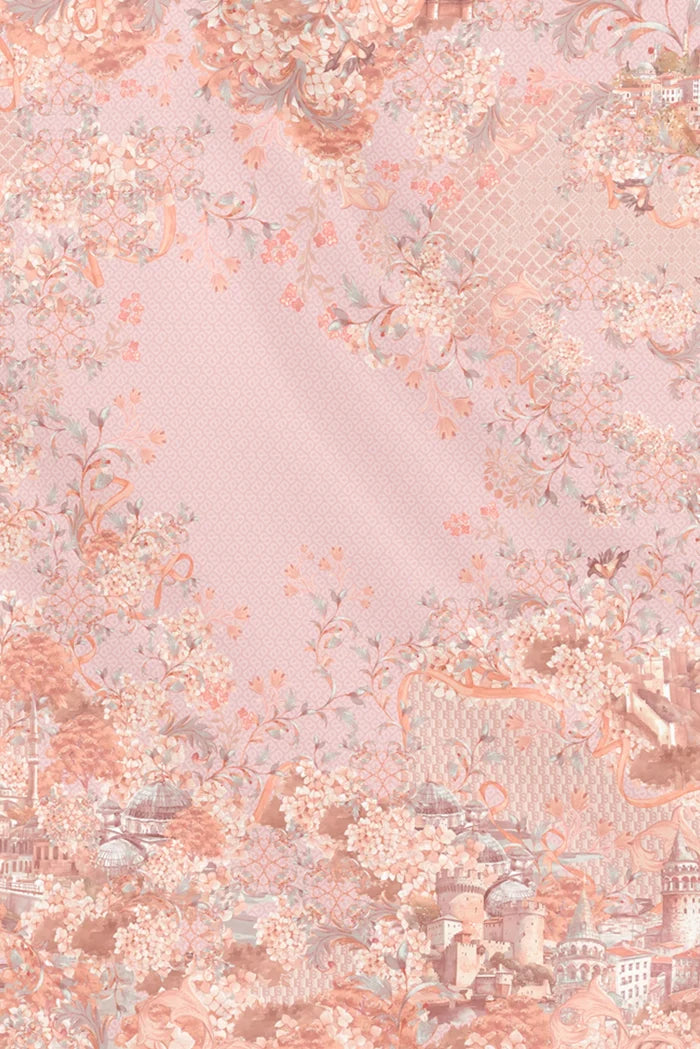 istanbul printed square scarf in lokum by buttonscarves pattern detail