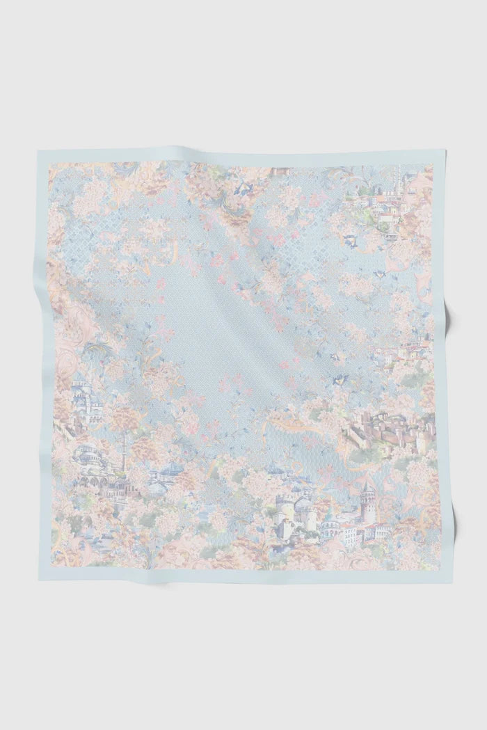 istanbul printed square scarf in marmara by buttonscarves