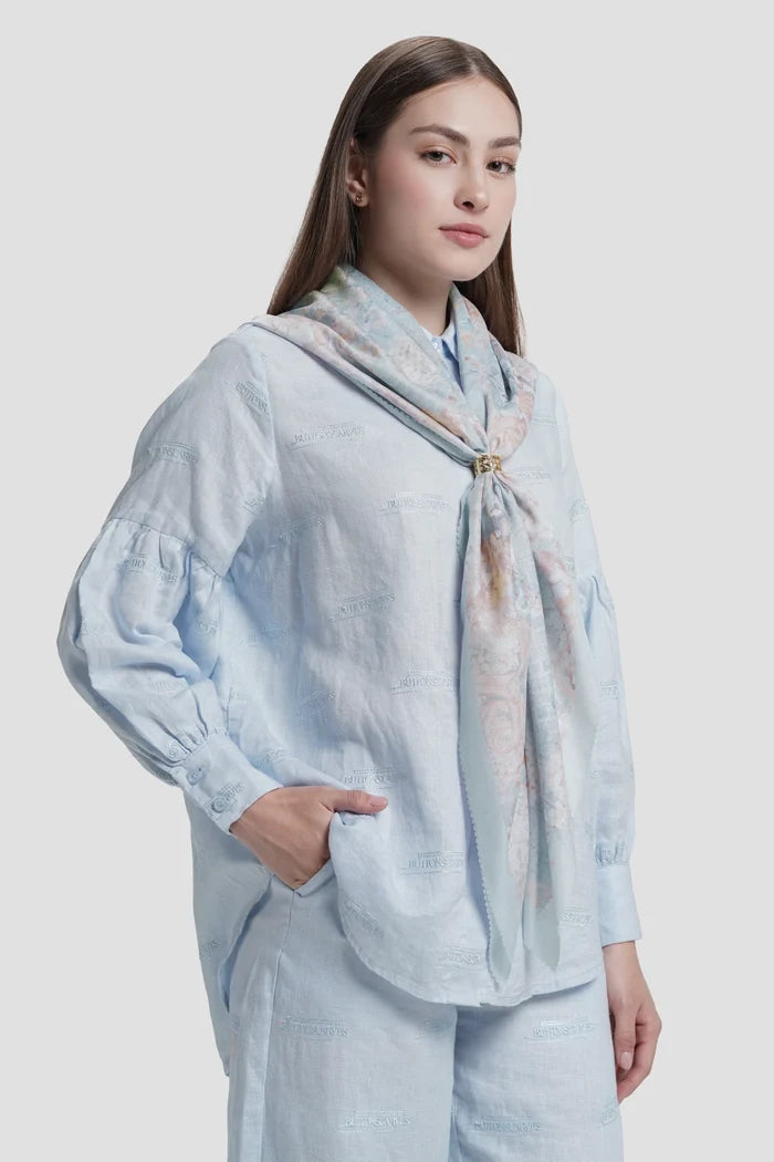 istanbul printed square scarf in marmara by buttonscarves style look