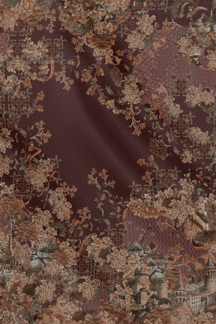 istanbul printed square scarf in taksim by buttonscarves pattern detail