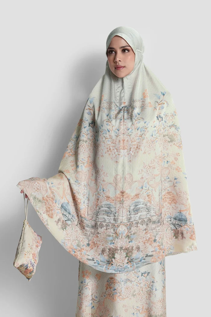 istanbul satin silk prayer robe in dallah by buttonscarves