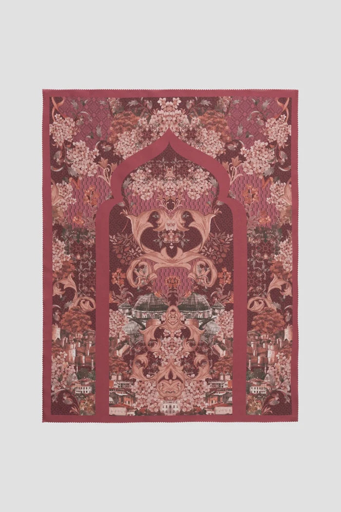 istanbul satin silk prayer robe in taksim by buttonscarves with a little mat