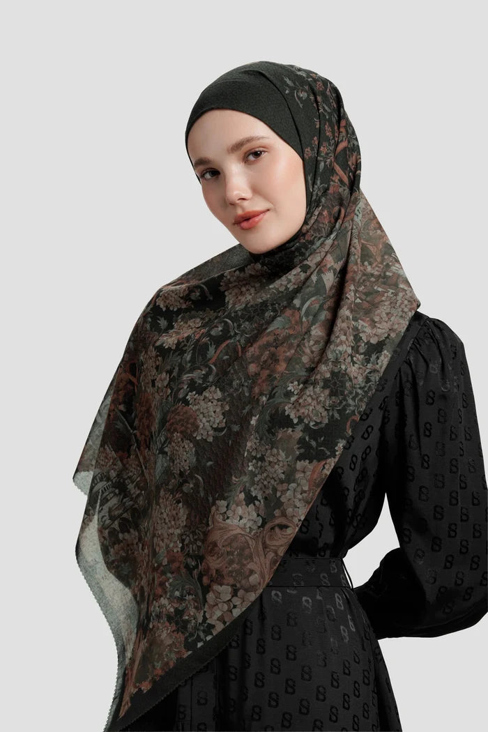 istanbul tie back shawl in black chili by buttonscarves