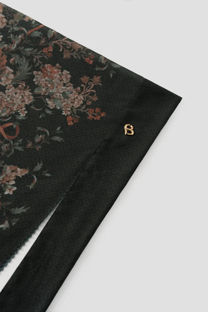 istanbul tie back shawl in black chili by buttonscarves pattern detail