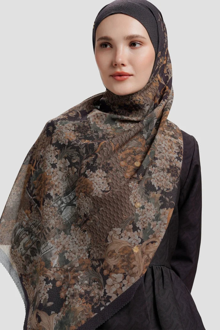 istanbul tie back shawl in kahve by buttonscarves